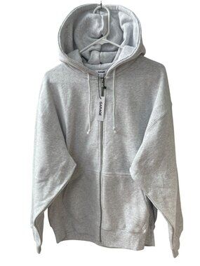 Garage Oversized Full Zip Hoodie In Spring Grey Mix Women's Size P/M S/M NWT